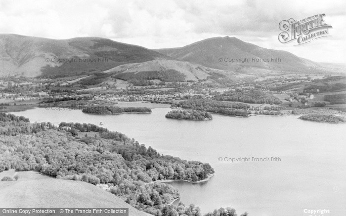 Photo of Derwent Water, And Keswick From Cat Bells c.1960