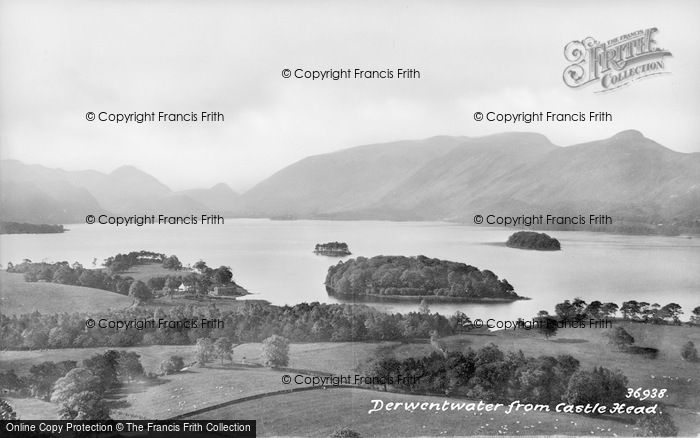 Photo of Derwent Water, From Castle Head 1895