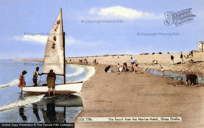Photo of Dinas Dinlle, The Beach From The Marine Hotel c.1960
