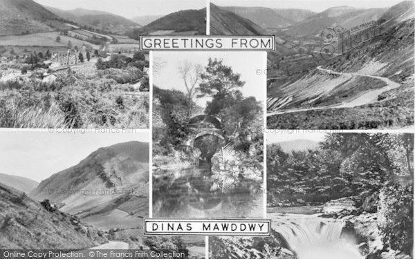 Photo of Dinas Mawddwy, Composite c.1955