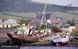 Harbour, Fishing Boats Beached For Repair c.1980, Dingle