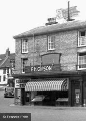 F. H. Gipson's Shop, Market Hill c.1960, Diss