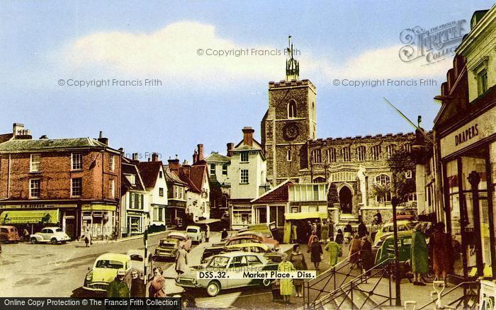 Photo of Diss, Market  Place c.1965