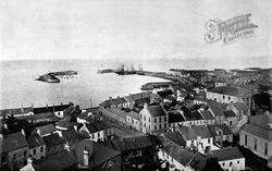 View Of Harbour From Church Tower c.1890, Donaghadee