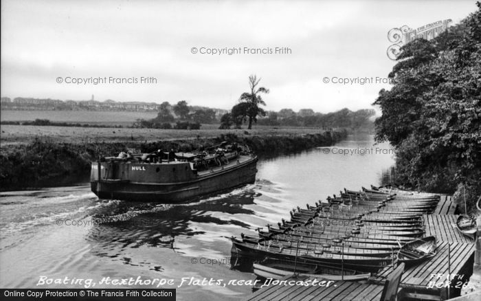 Photo of Doncaster, Barge On The River, Hexthorpe Flatts c.1955