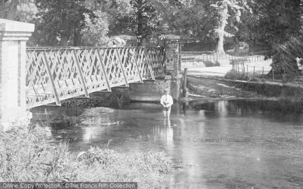 Photo of Dorchester, Boy Paddling By Blue Bridge 1922
