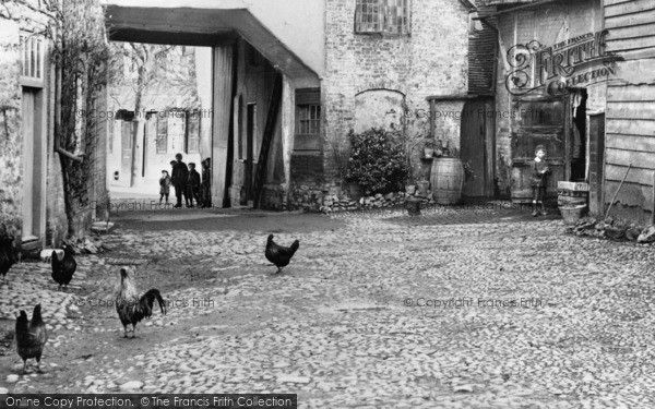 Photo of Dorchester, Chickens, George Inn Yard c.1890