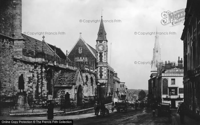 Photo of Dorchester, Parish Church And Town Hall 1913