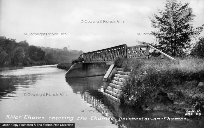 Photo of Dorchester, River Thame Entering The Thames c.1955