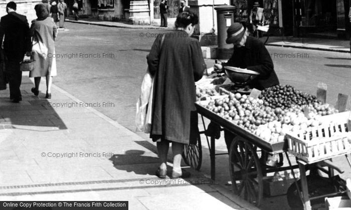 Photo of Dorchester, Selling Fruit At Cornhill c.1955