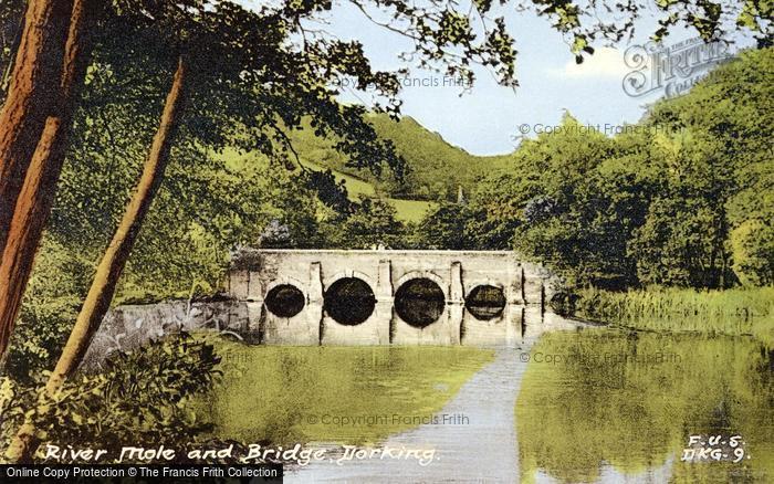 Photo of Dorking, River Mole And Bridge c.1955