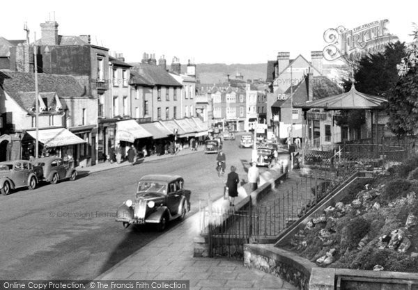 Photo of Dorking, South Street And Bandstand c.1955