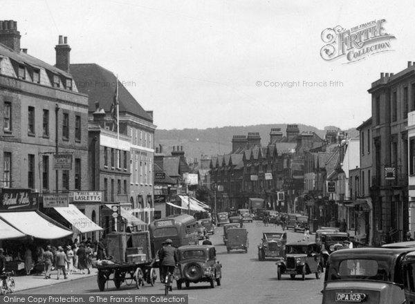 Photo of Dorking, Traffic In The High Street 1937