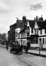 White Horse Hotel, Carriage And Horses 1905, Dorking