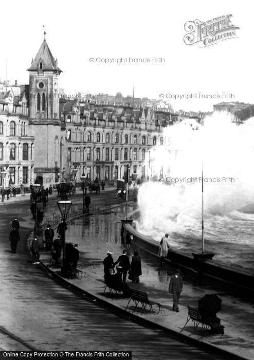 Photo of Douglas, Rough Sea At The Promenade 1903