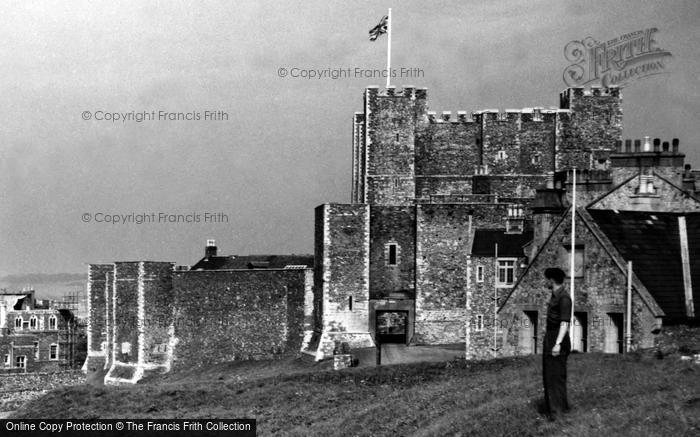 Photo of Dover, A Man And The Castle c.1960