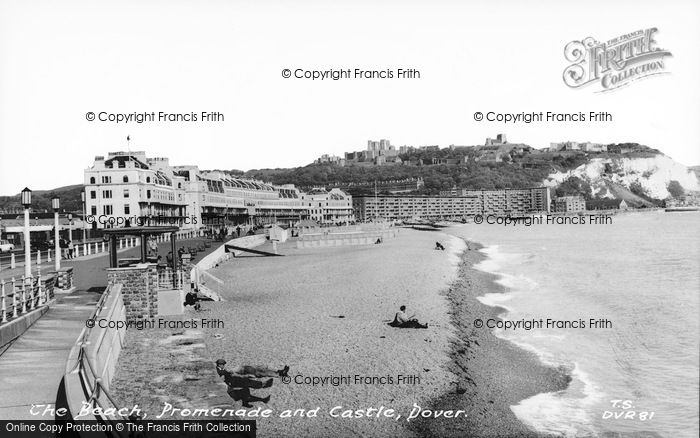 Photo of Dover, Beach, Promenade And Castle c.1965