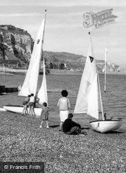 The Beach, A Family And Sailng Boats c.1965, Dover