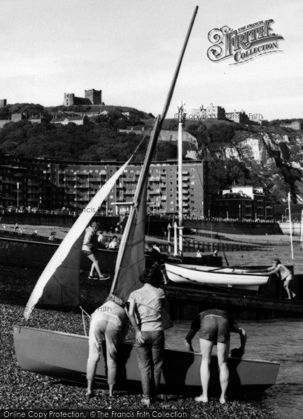 Photo of Dover, The Beach, People And Sailing Boats c.1965