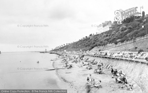 Photo of Dovercourt, The Beach Looking West c.1955