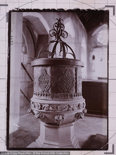 Photo of Down Hatherley, The Font, Parish Church 1907