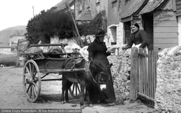 Photo of Downderry, Donkey Cart 1894