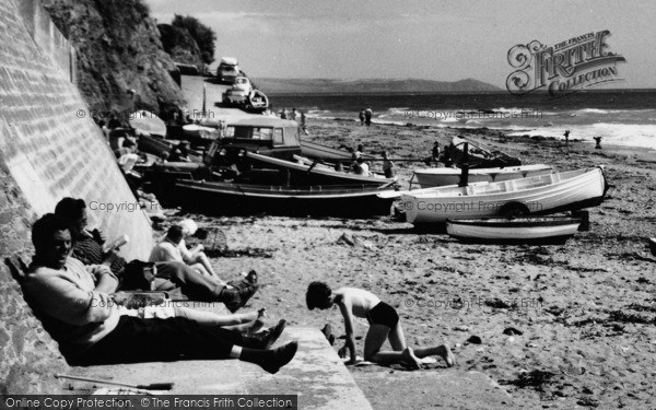 Photo of Downderry, People On The Beach c.1955