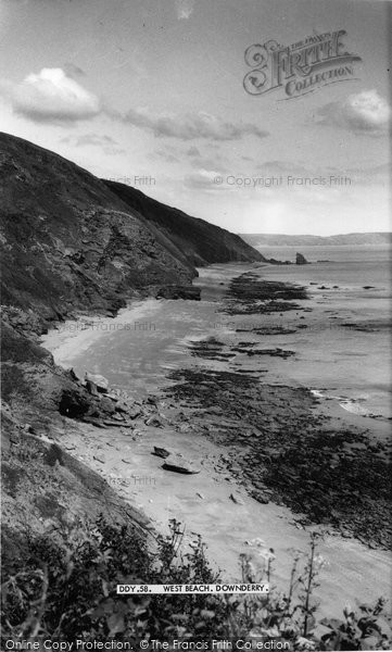 Photo of Downderry, West Beach c.1955