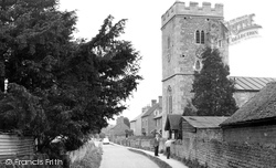 Church Lane And St Peter's Church c.1960, Drayton