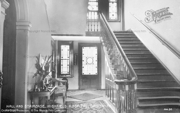 Photo of Droitwich Spa, Hall And Staircase, Highfield Hospital c.1935