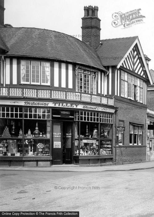 Photo of Droitwich Spa, Tilley's Chemist Shop, Victoria Square 1931