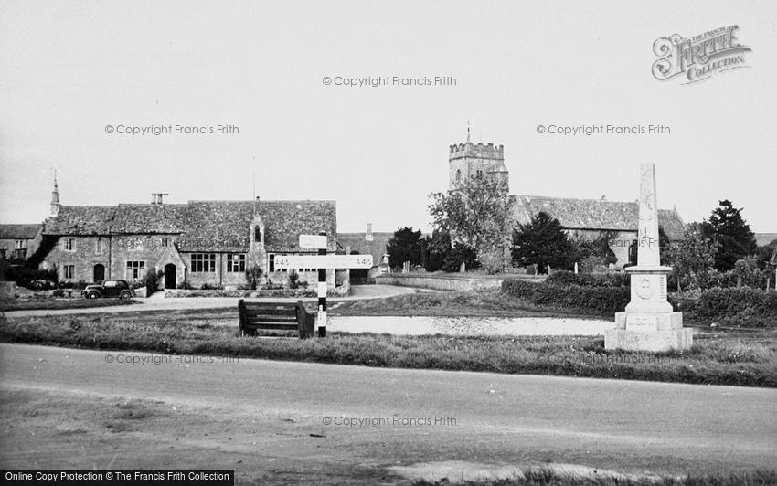 Ducklington, the Church and War Memorial c1950