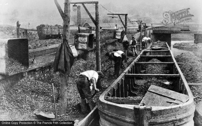 Photo of Dudley, Canal, Loading A Coal Barge c.1900