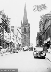 High Street And Parish Church c.1955, Dudley