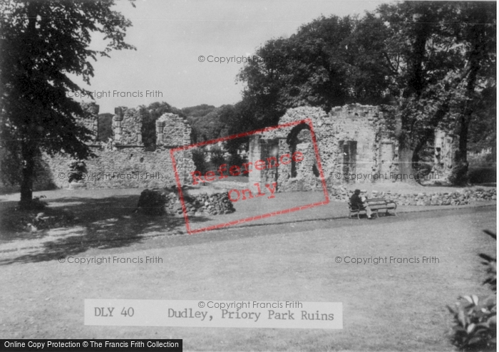 Photo of Dudley, Priory Park Ruins c.1955