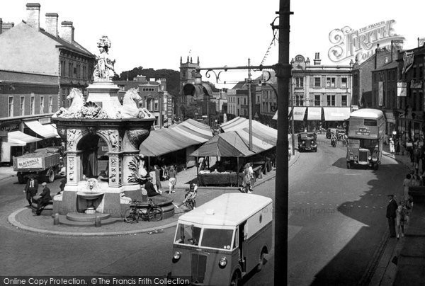 Photo of Dudley, The Market Place c.1955