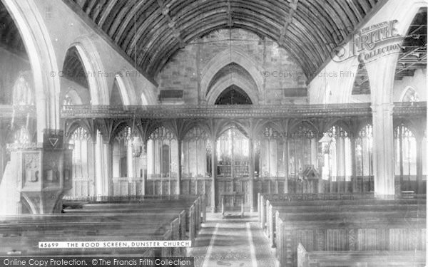Photo of Dunster, Church, The Rood Screen 1900