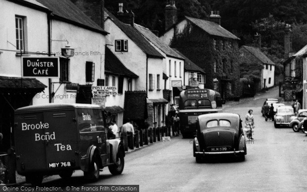 Photo of Dunster, High Street Vehicles c.1960