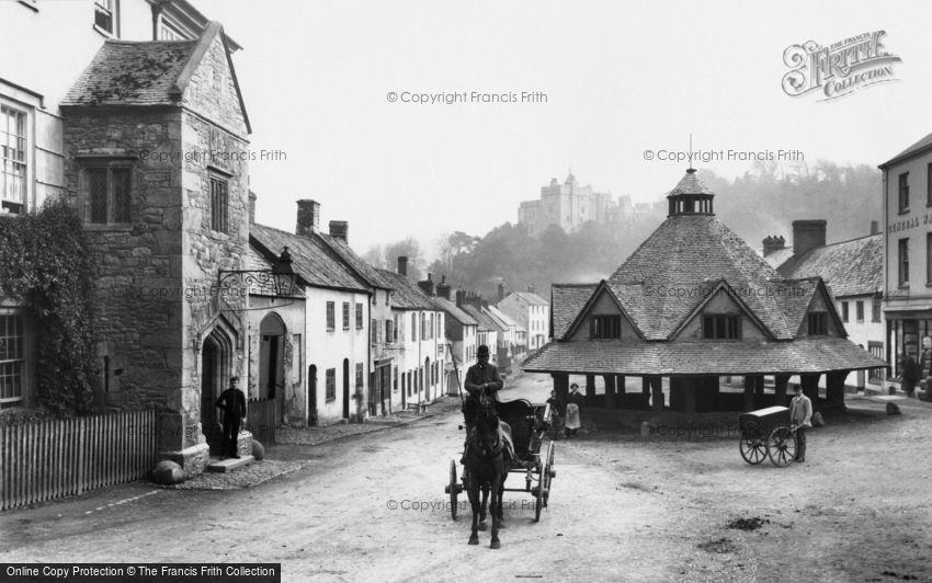 Dunster, Market House and the Castle c1880