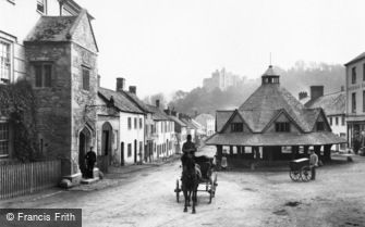 Dunster, Market House and the Castle c1880