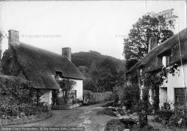 Photo of Dunster, Old Cottages 1888