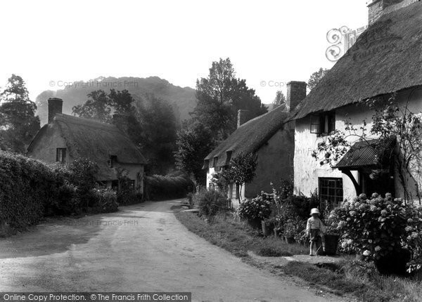 Photo of Dunster, Old Cottages 1940