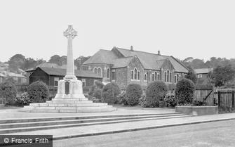 Dunston, the War Memorial and St Nicholas Church c1955