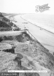 The Beach And Cliffs c.1960, Dunwich