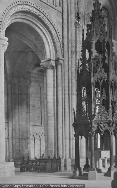 Photo of Durham, Cathedral, Font Looking Across Nave 1921