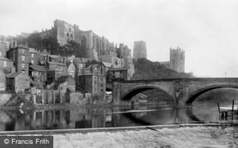 Durham, Framwellgate Bridge and the Castle 1892