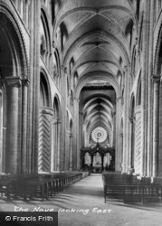 The Cathedral Nave Looking East c.1900, Durham