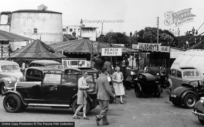 Photo of Dymchurch, Car Park And Fun Fair, People c.1955