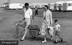 Caravan Site, A Young Family c.1960, Dymchurch
