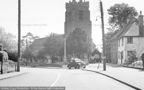Photo of Earls Colne, The Church And War Memorial c.1955
